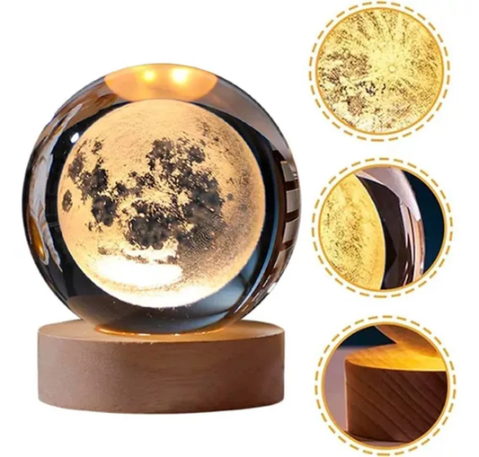 Lampara Luna Llena 3d Flotante