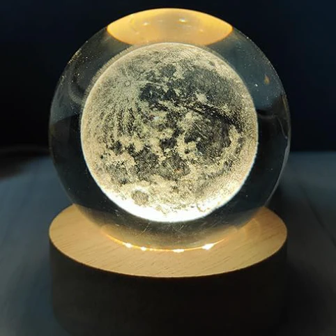 Lampara Luna Llena 3d Flotante